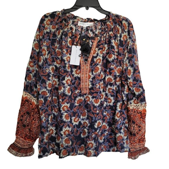 Pretty Boho Floral Blouse Top Women Size M - Picture 4 of 11